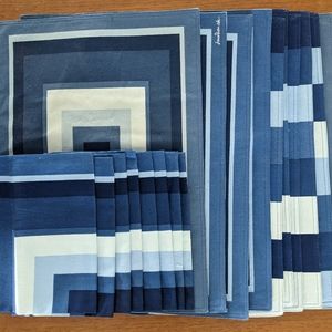 Jonathan Adler Blue Graphic Cotton Napkins and Placemats
